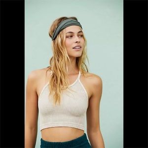 FP Movement Happiness Runs Crop in Stone Eagle (acid wash taupe) - Size XS/S